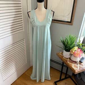 Vintage MAIDENFORM DONALD BROOKS Womens Nightgown Dress Mint Green Retro SMALL